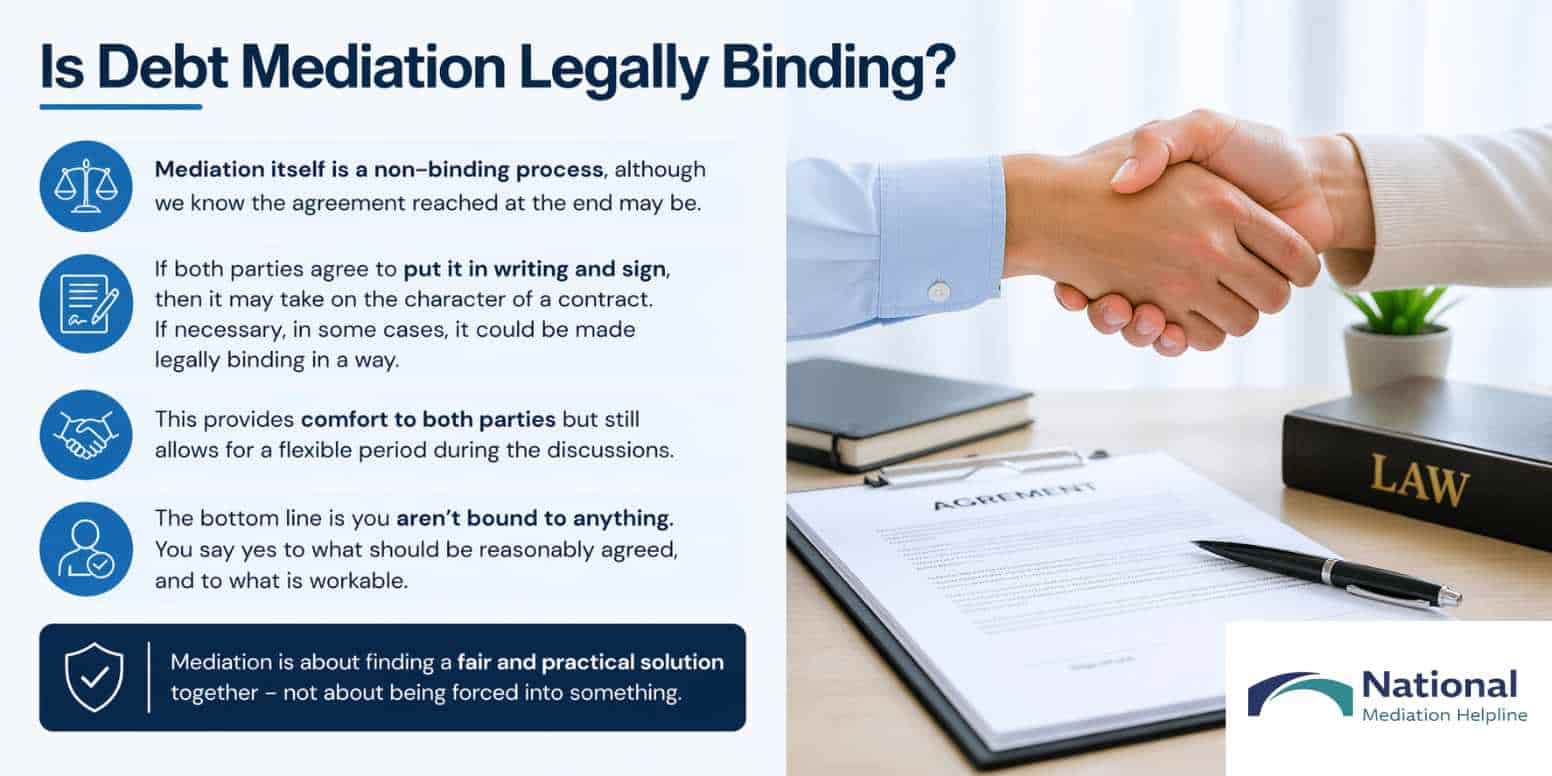 Is Debt Mediation Legally Binding Chester